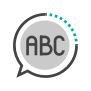 Chat burbuja con las letras abc dentro Chat burbuja con las letras abc dentro